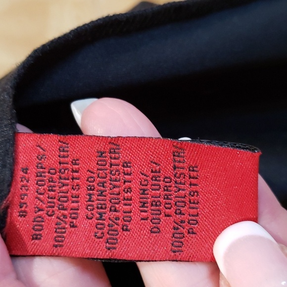 JS Collections Black Blue White Print Ribbon Stripe Sleeveless Dress Size 6 - Picture 9 of 10